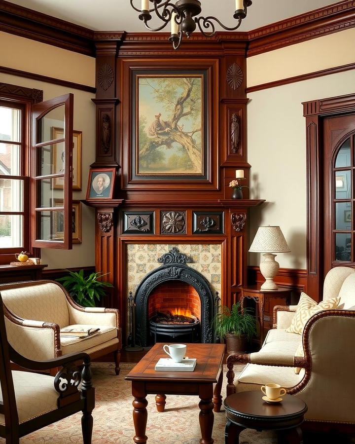 Victorian Inspired Corner Fireplace