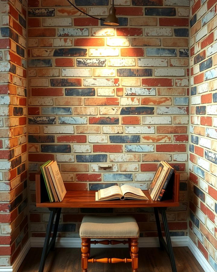 Vintage Appeal with Distressed Brick Wallpaper