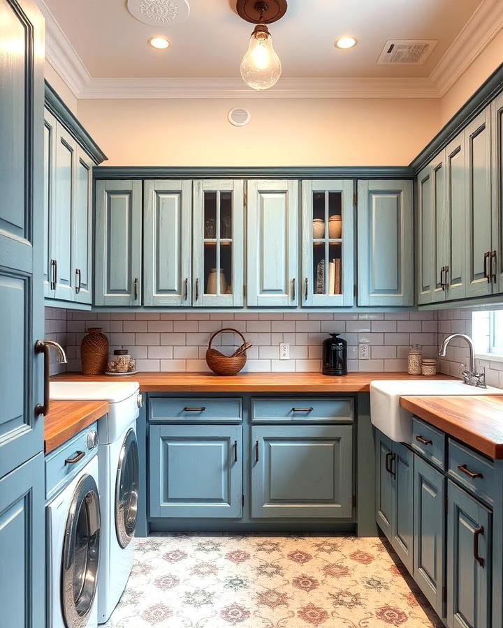 Vintage Blue Cabinets