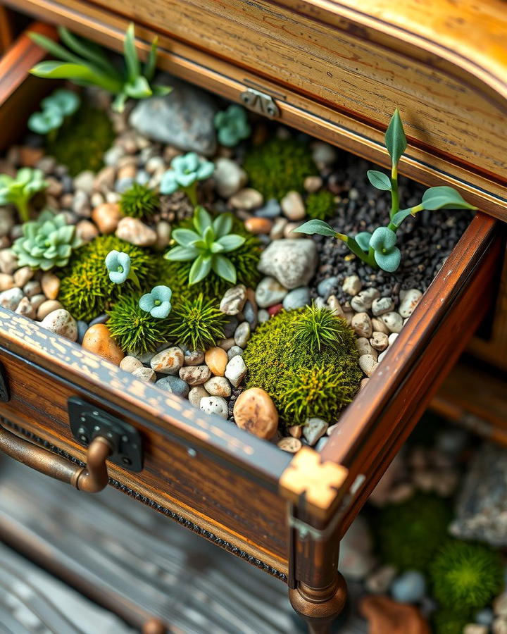 Vintage Drawer Fairy Garden