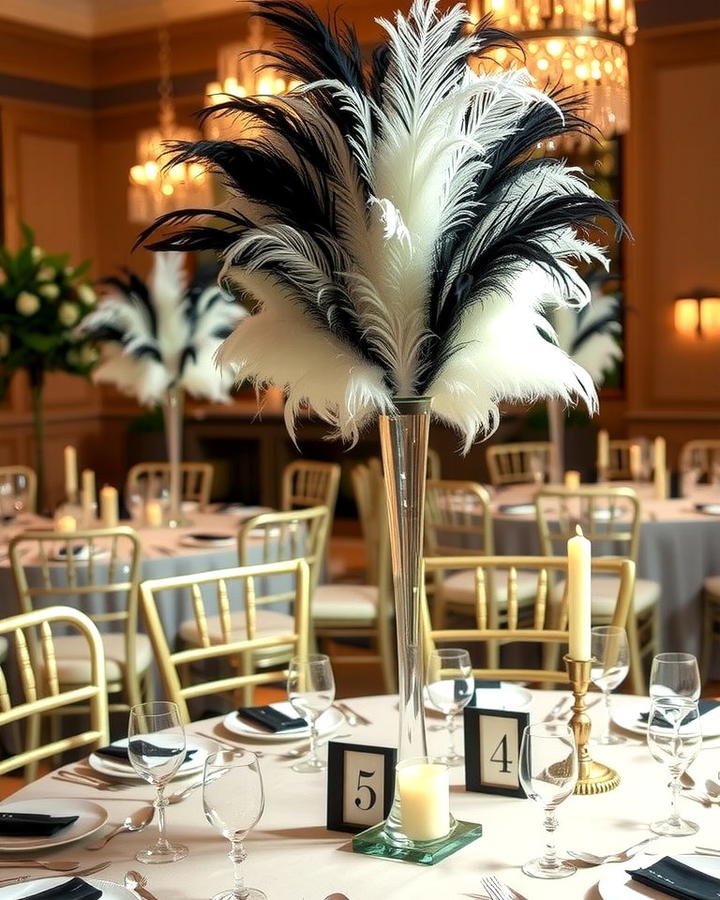 Vintage Feather Centerpieces