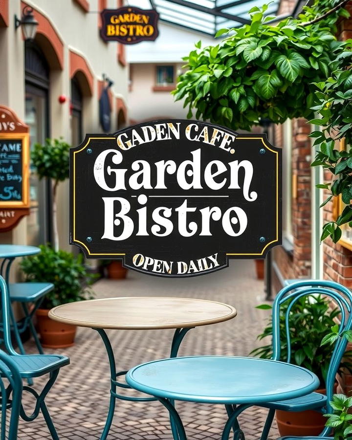 Vintage Garden Cafe Sign