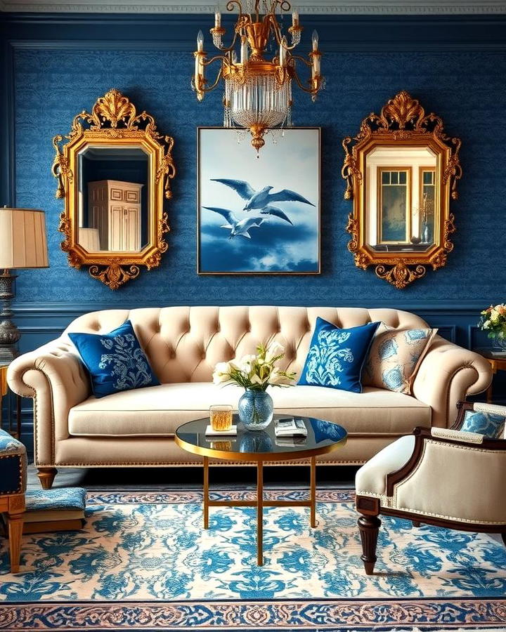 Vintage Glamour with Blue and Beige