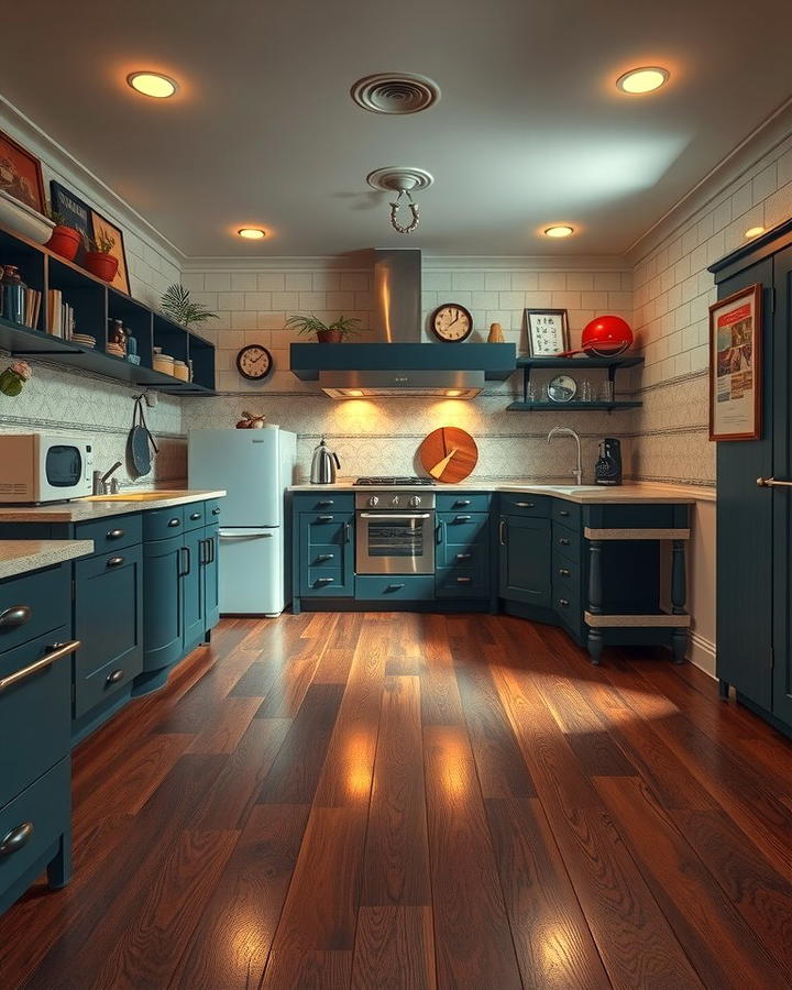 Vintage Inspired Kitchens with Dark Flooring