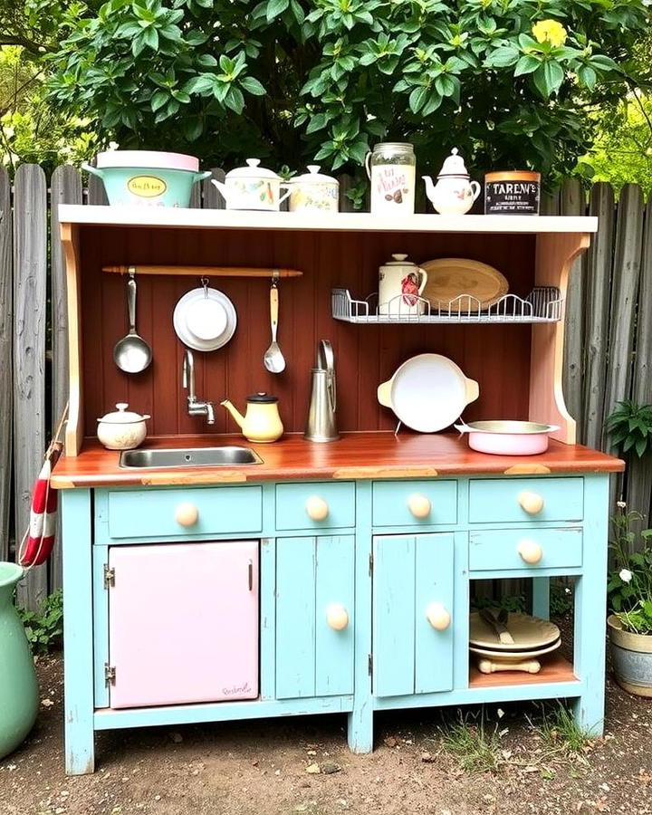 Vintage Inspired Mud Kitchen