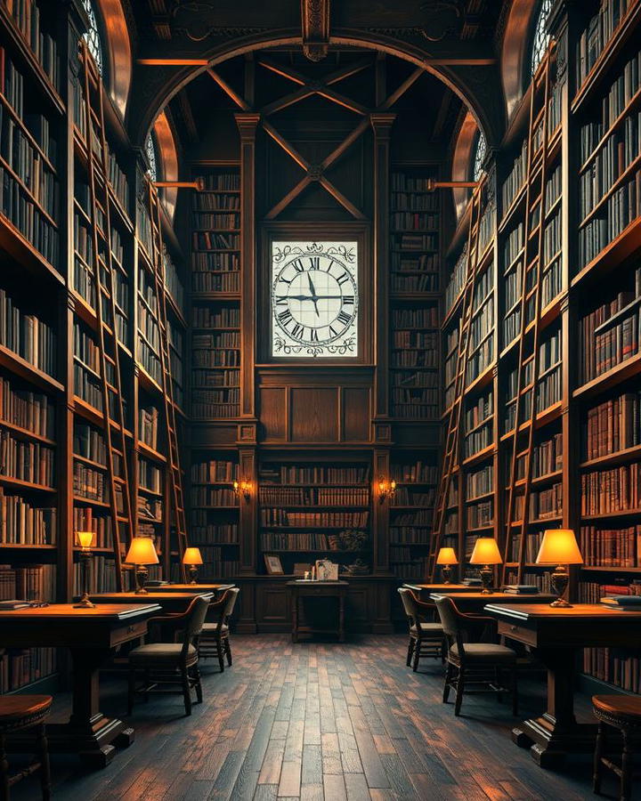 Vintage Library Scene