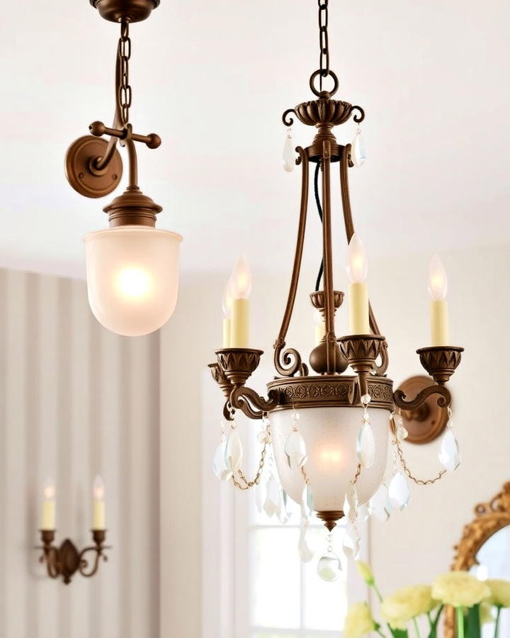 Vintage Lighting Fixtures in French Interior