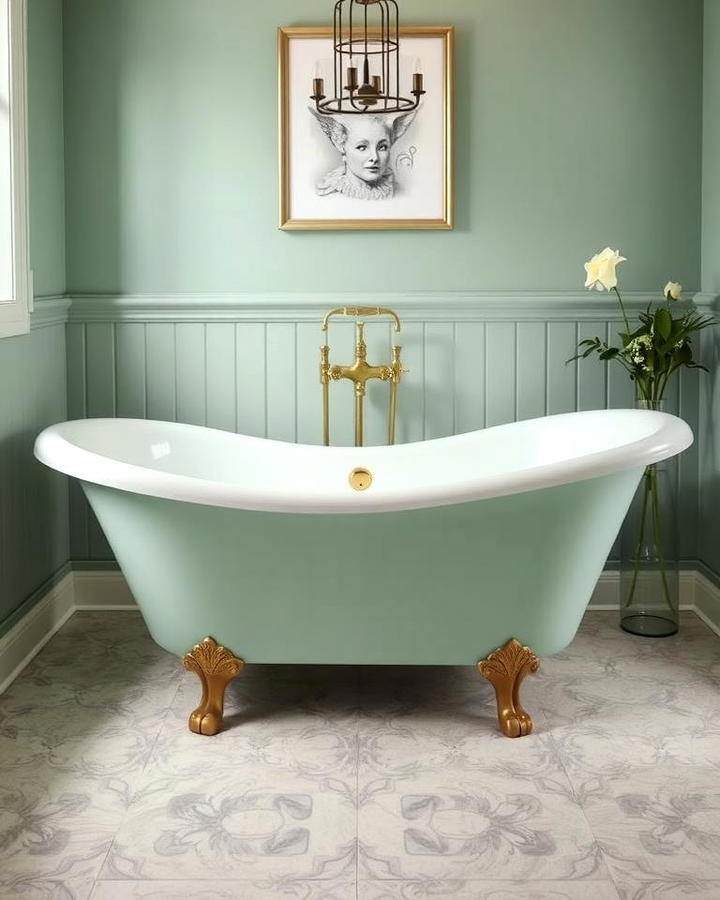 Vintage Mint Green Bathtub for a Nostalgic Charm