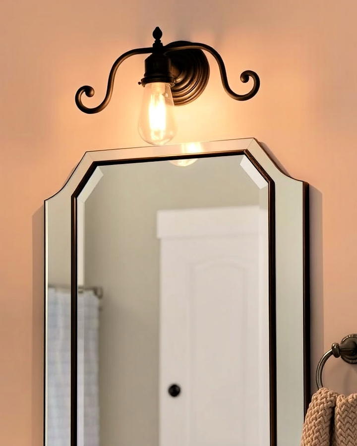 Vintage Sconce Lighting Over Mirror