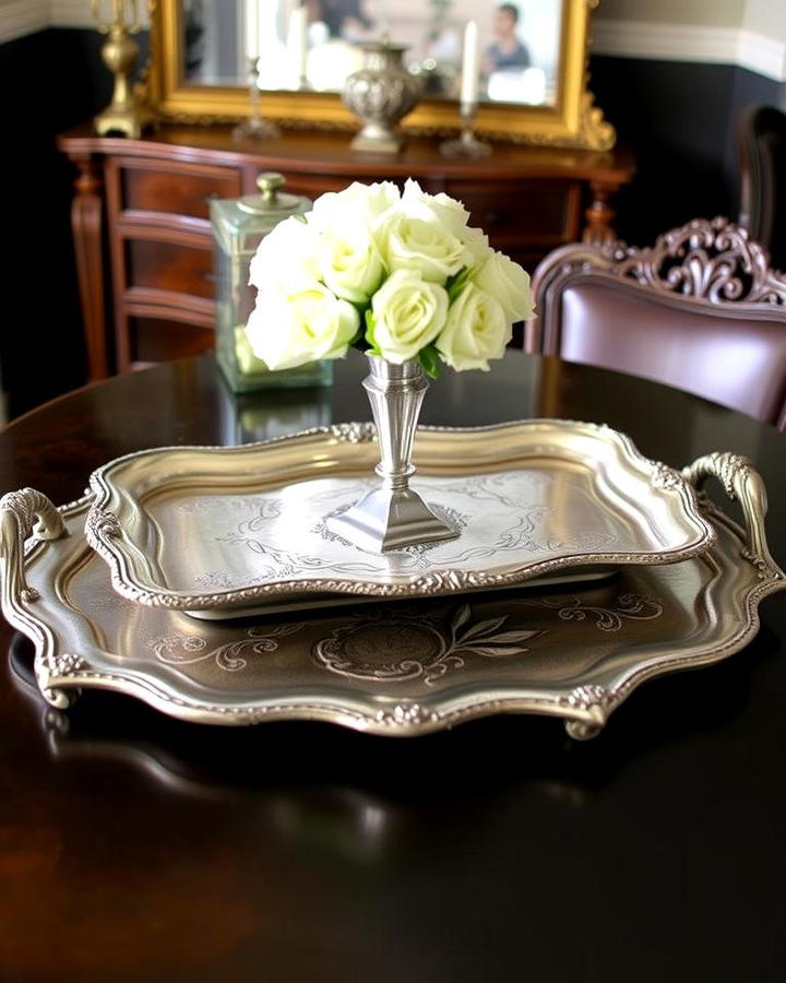 Vintage Serving Trays as Decor