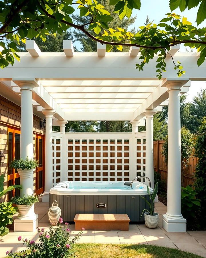 Vinyl Pergola with Lattice