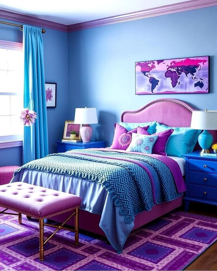 Violet and Teal Decorative Accents