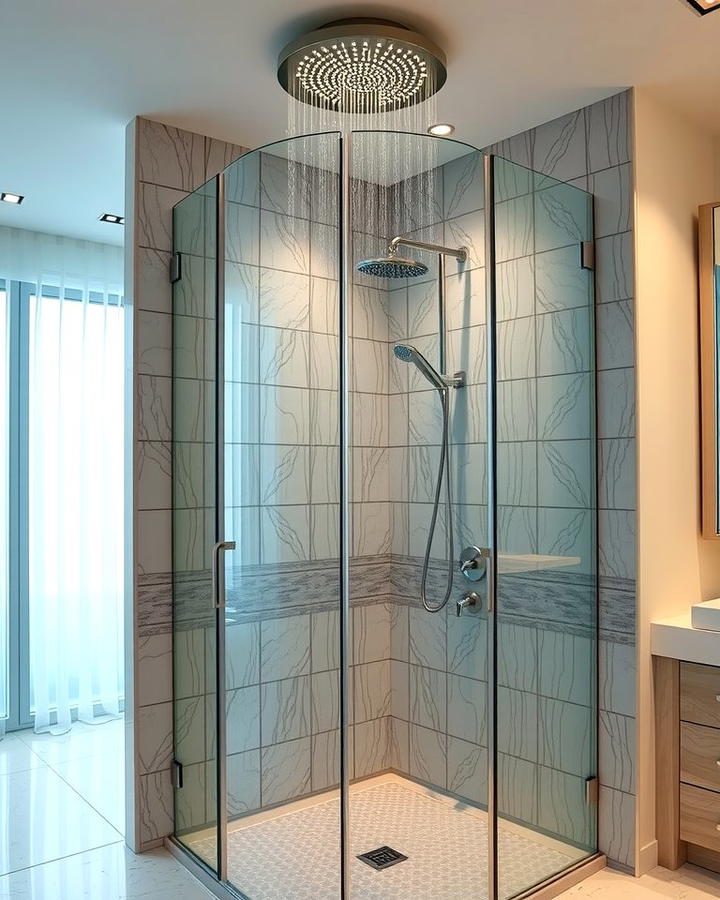 Walk In Shower with Glass Enclosure