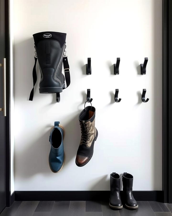 Wall Mounted Boot Hooks for Easy Access