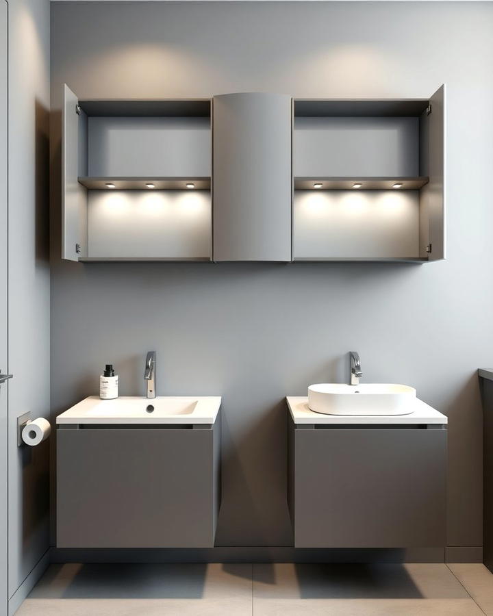 Wall Mounted Cabinets with Adjustable Shelves