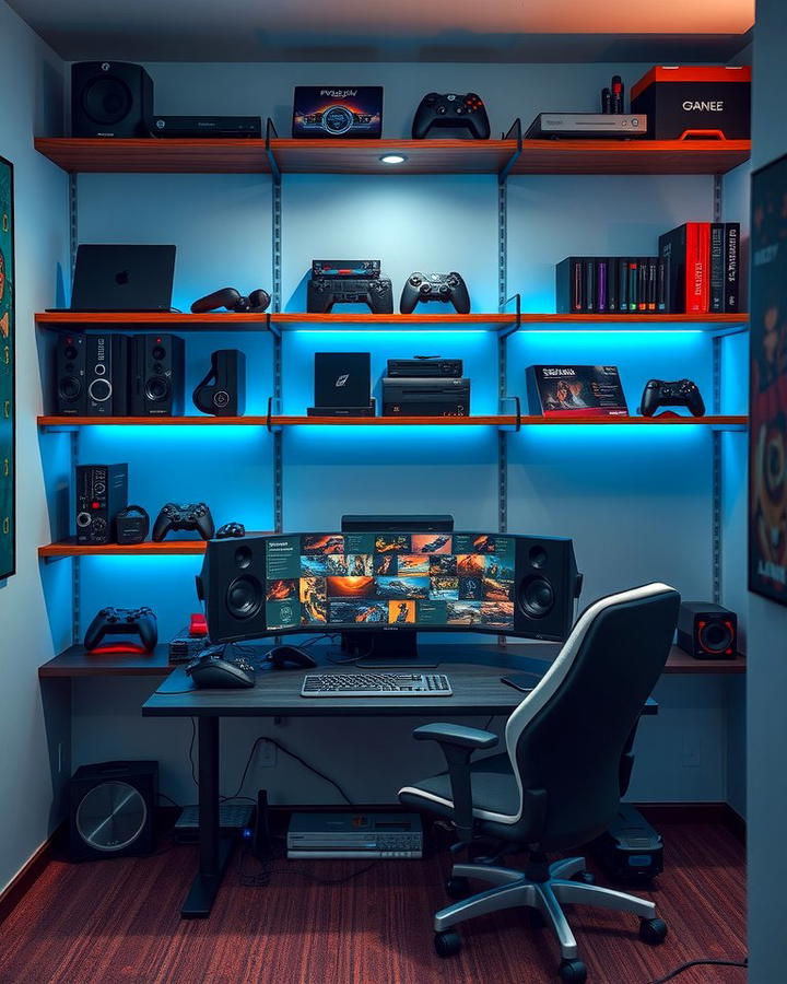 Wall Mounted Gaming Shelves