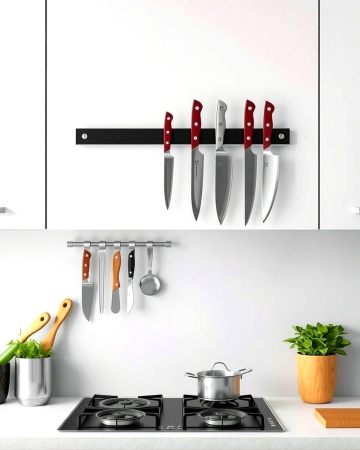 Wall Mounted Magnetic Knife Rails