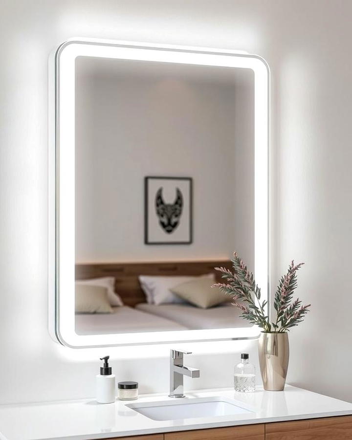 Wall Mounted Mirror with Lighting for Convenience