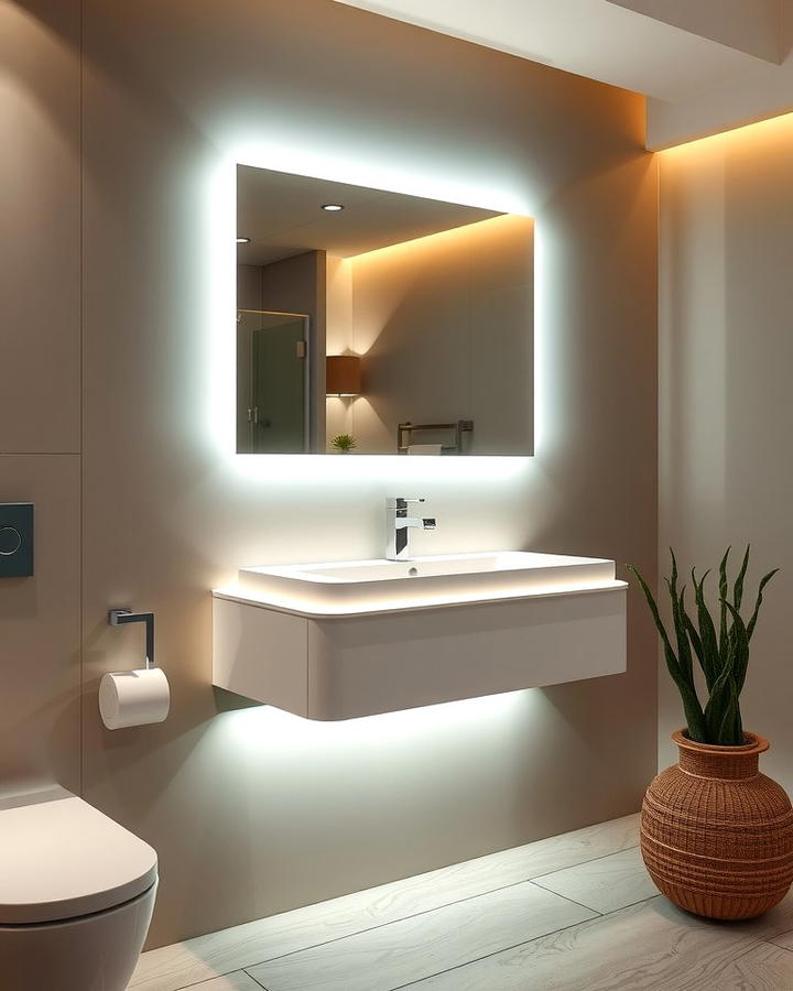 Wall Mounted Vanity With LED Lighting