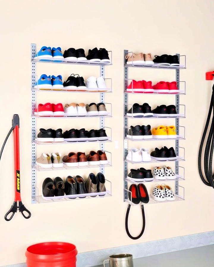 Wall mounted Shoe Rack for Garage