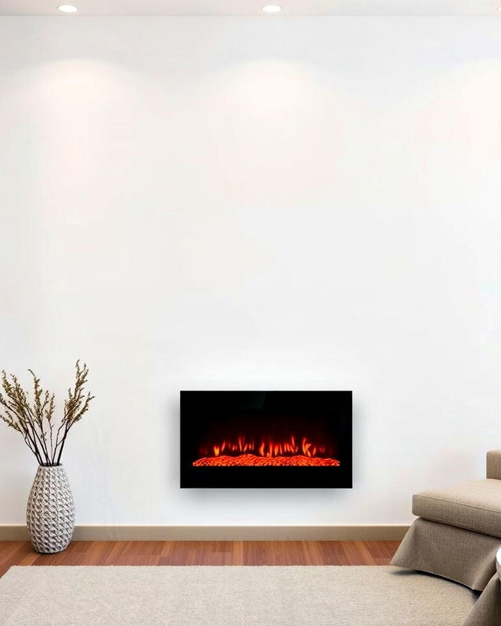 Wall mounted Sleek Electric Fireplace Idea