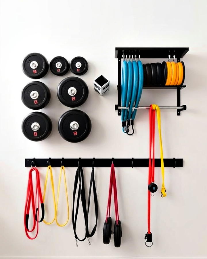 Wall mounted Storage Unit to Keep Gym Organized