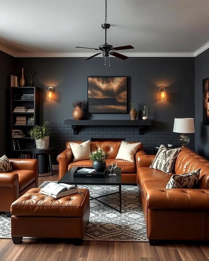 Warm Brown Leather Furniture