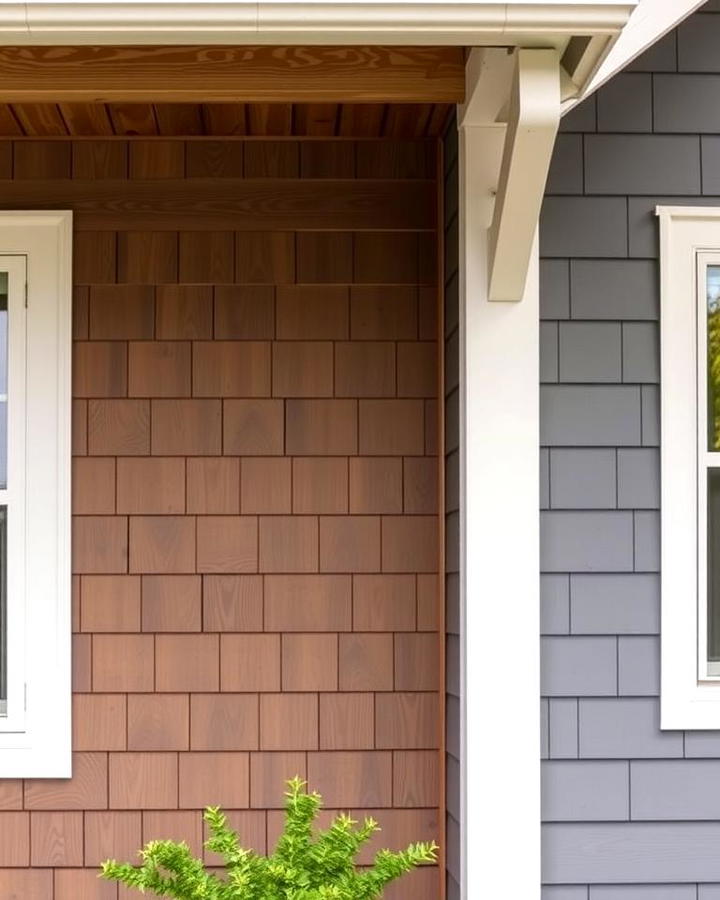 Warm Wood and Cool Gray Combination