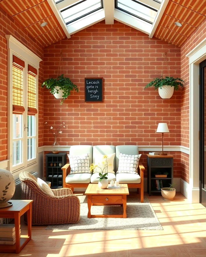 Warm and Inviting with Terracotta Brick Wallpaper