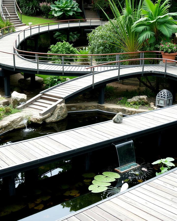 Water Feature Elevated Walkway