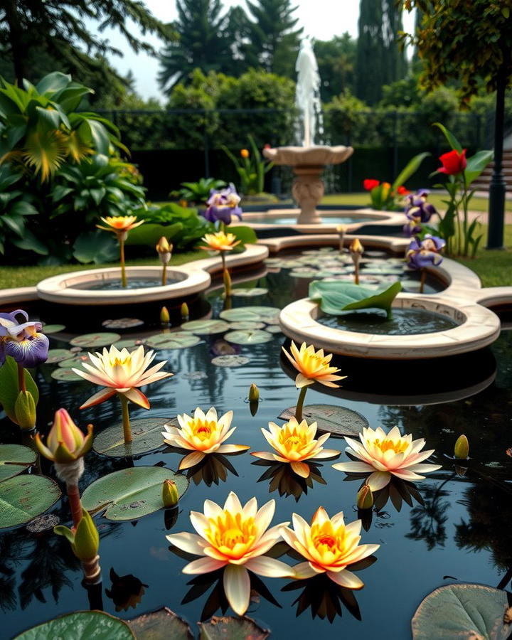 Water Feature Flower Gardens