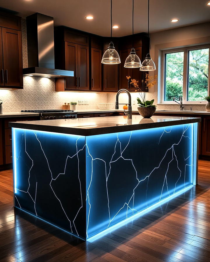 Waterfall Island with LED Lighting