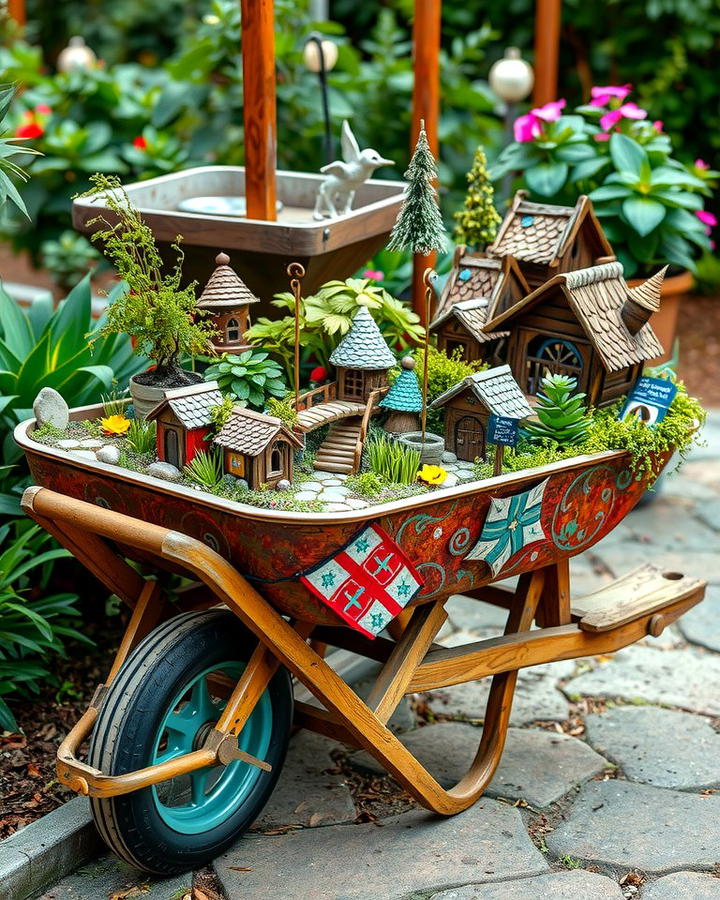 Wheelbarrow Fairy Garden