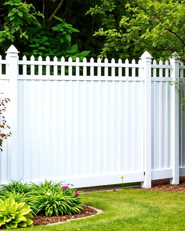 White Aluminum Fence with Privacy Panels