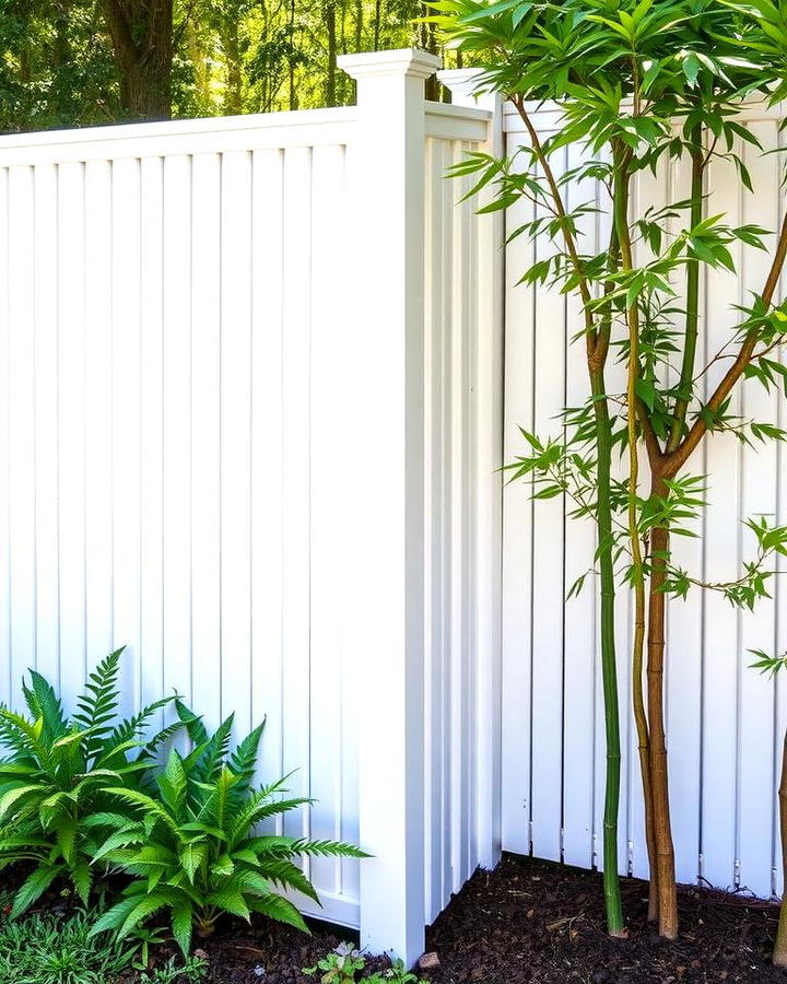 White Bamboo Privacy Fence