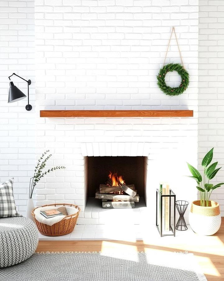 White Brick Surround for Timeless Appeal