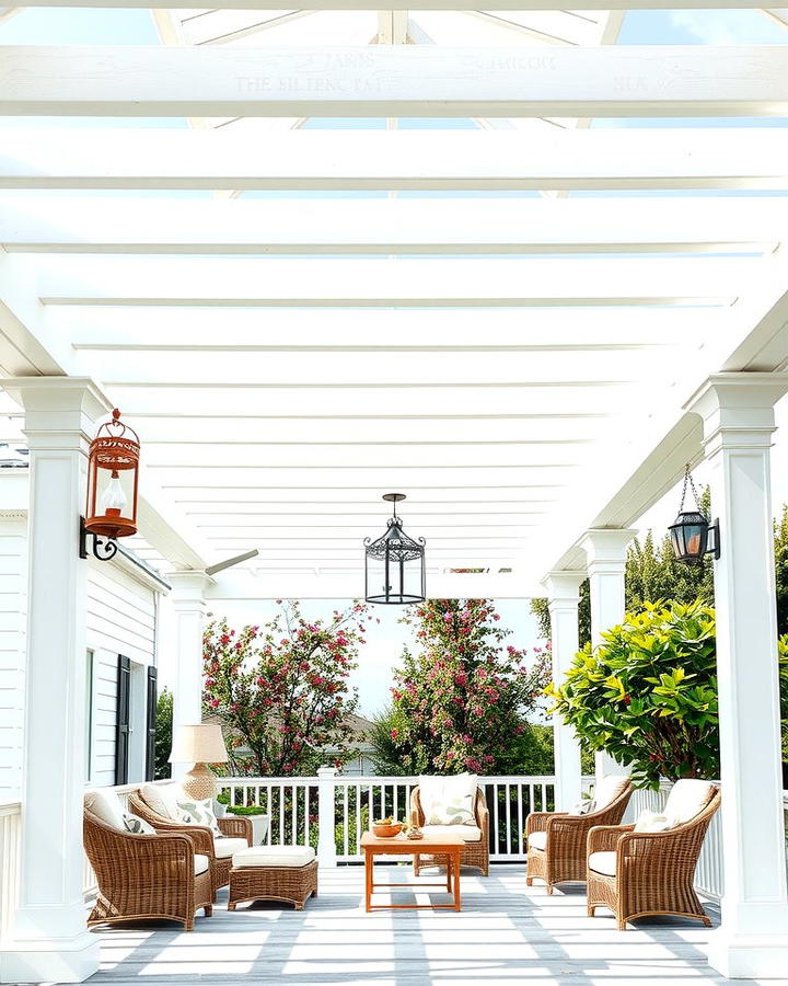 White Coastal Style Pergola