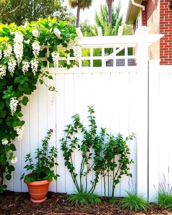 White Fence with Trellis Top