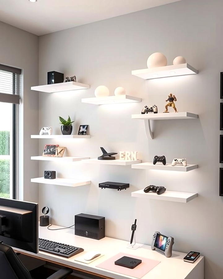 White Floating Shelves