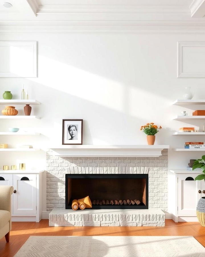 White Floating Shelves for a Bright and Airy Look