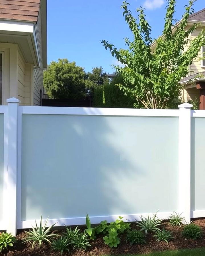 White Frosted Glass Fence