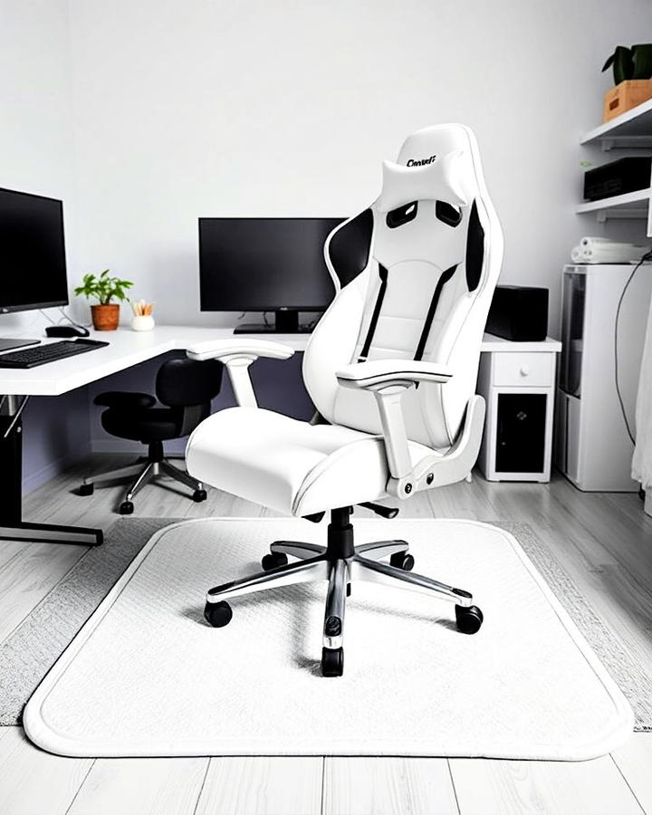 White Gaming Chair Mat Idea