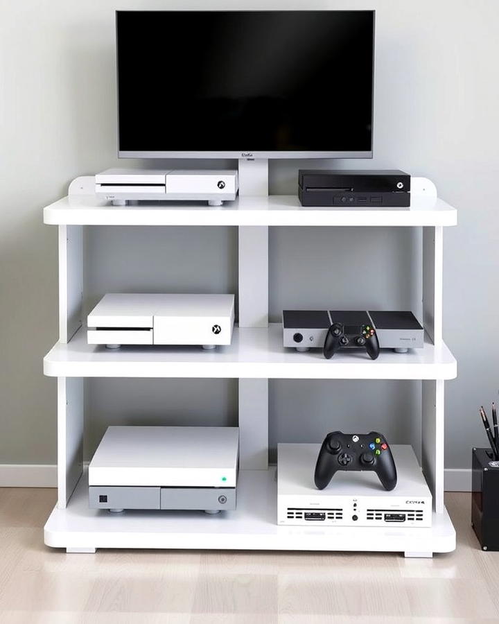 White Gaming Console Stand