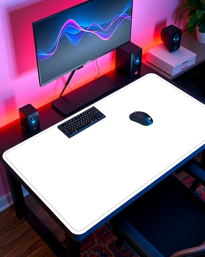 White Gaming Desk Mat