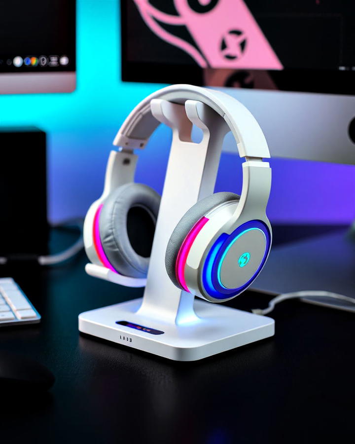 White Gaming Headphone Stand Design