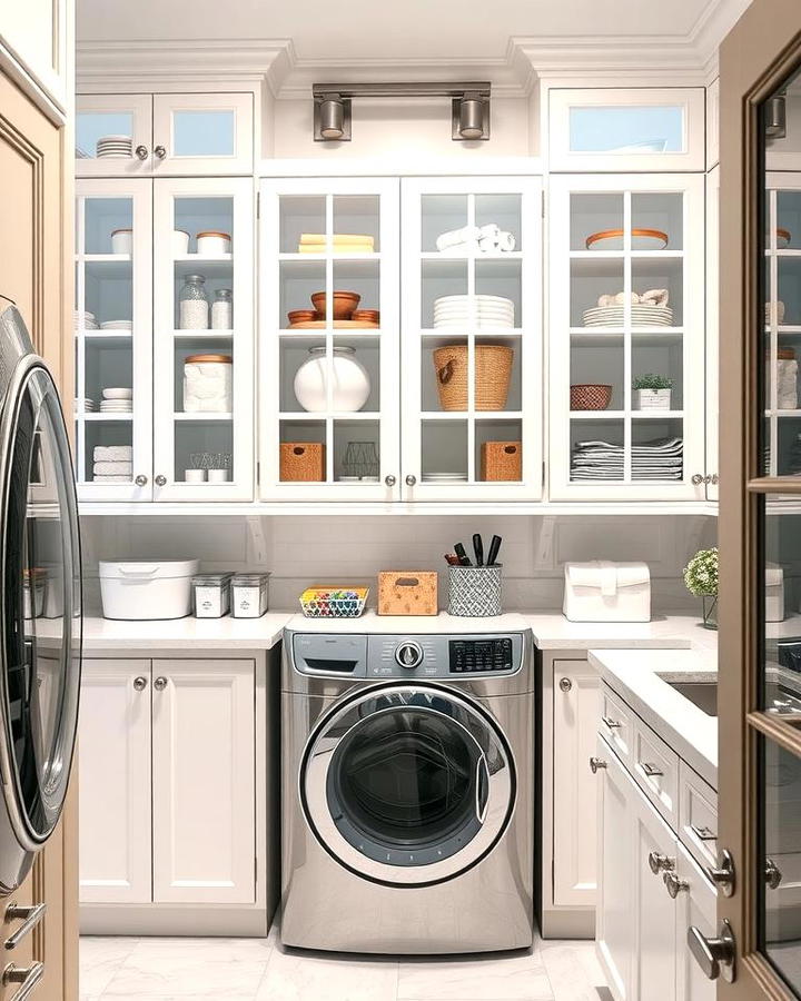 White Glass Front Cabinets