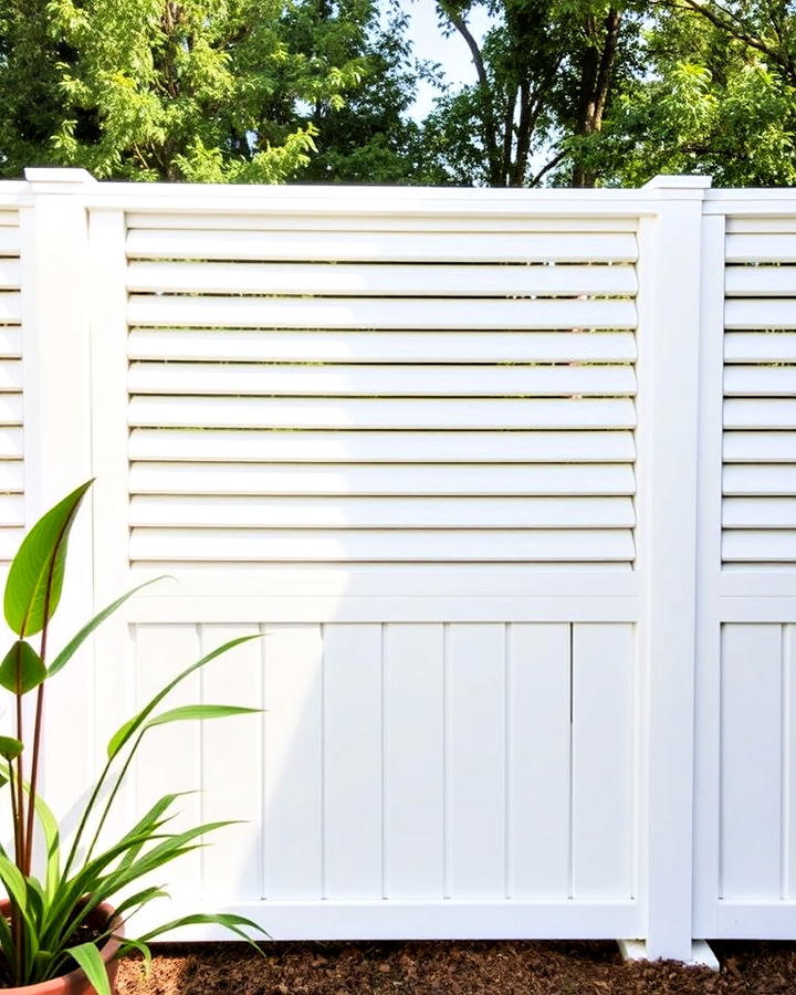 White Louvered Fence