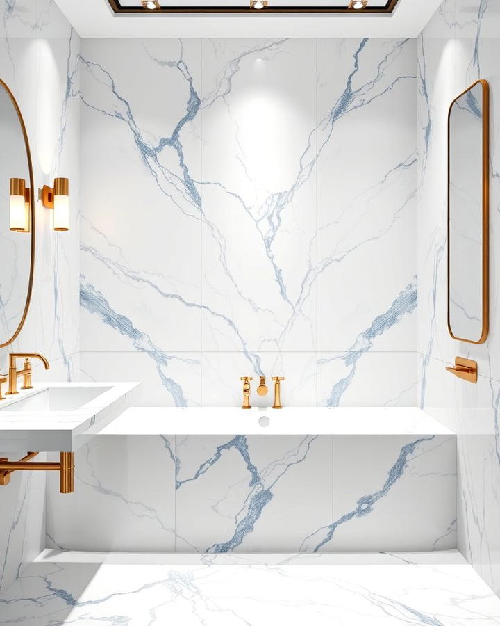 White Marble with Blue Veins