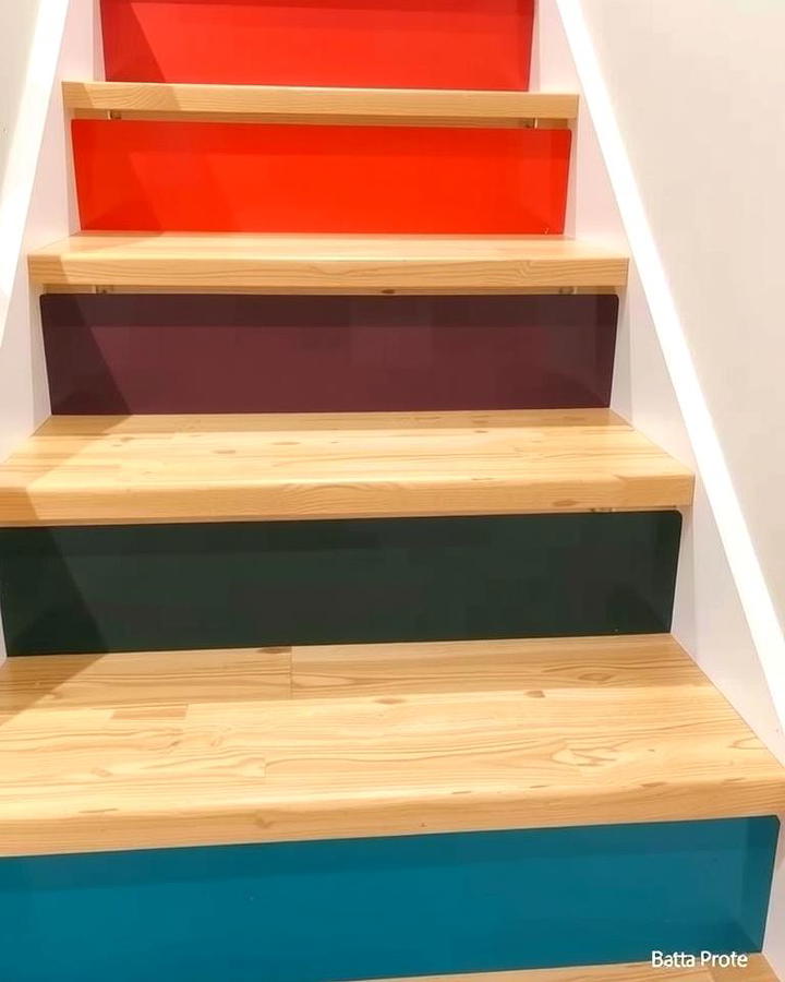 White Oak Stairs with Contrasting Risers