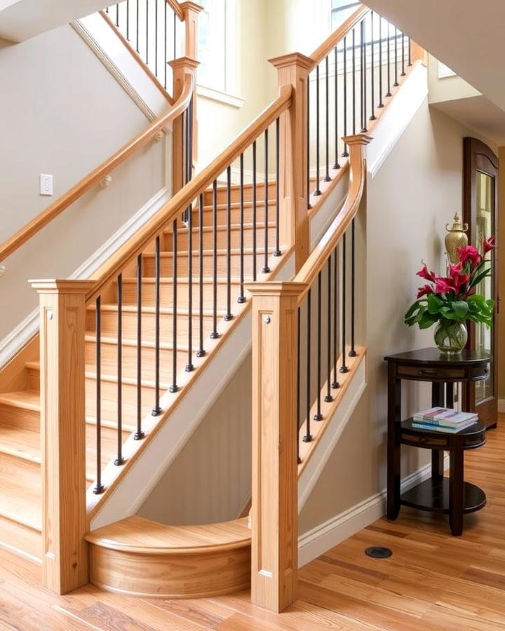 White Oak Stairs with Custom Handrails